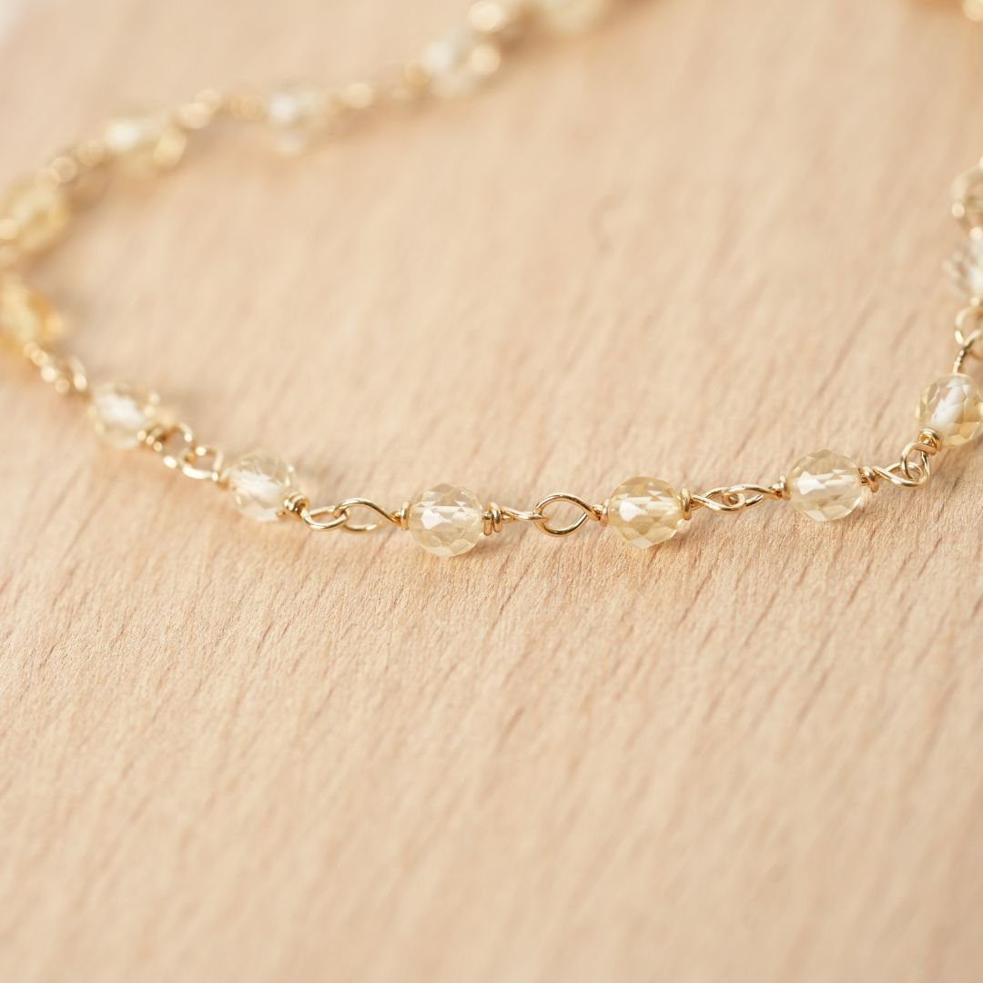 全人手手工繞線手鍊 • 黃水晶