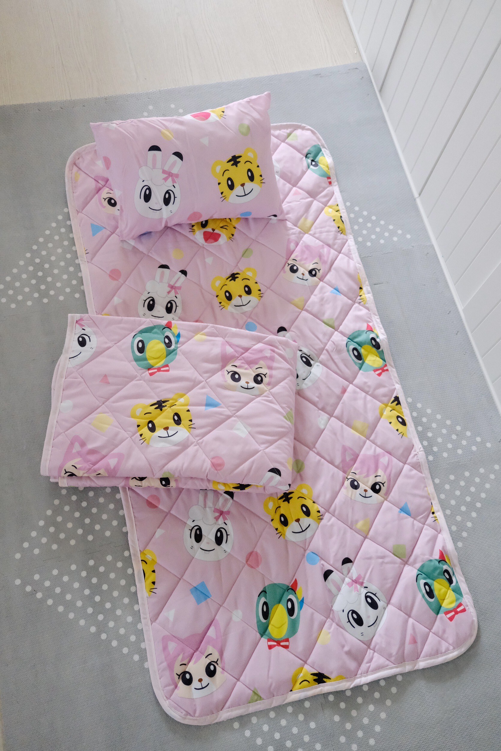 巧虎睡墊三件組-巧虎好朋友粉色款