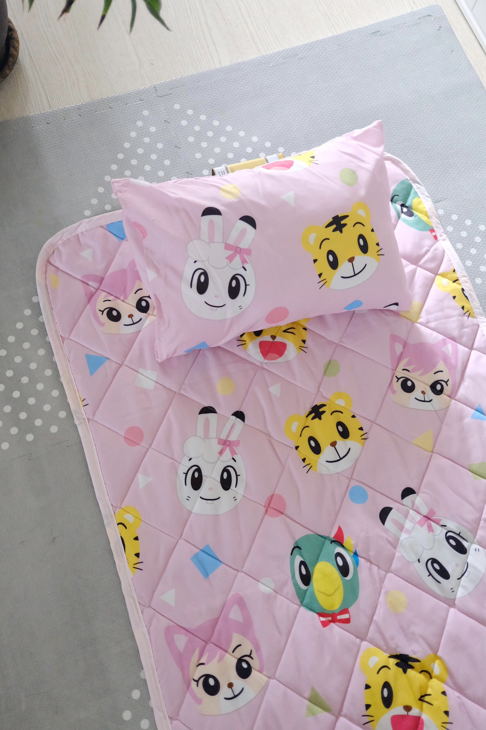 巧虎睡墊三件組-巧虎好朋友粉色款