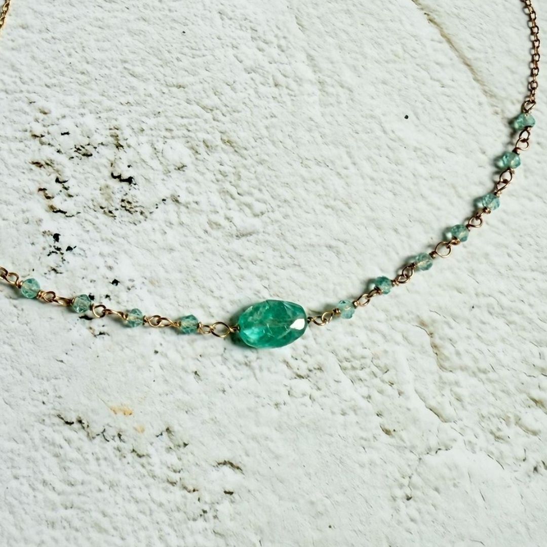 【現貨】全人手手工繞線手鍊 • 磷灰石