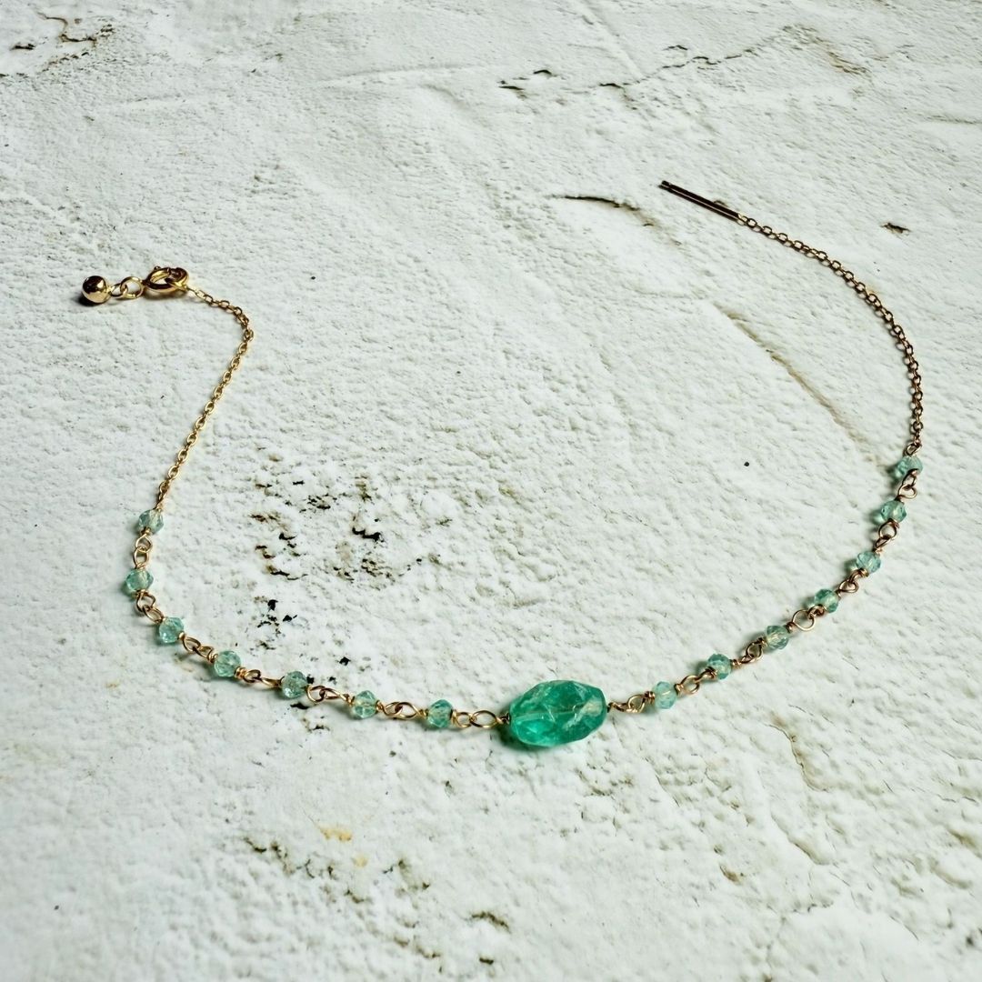 【現貨】全人手手工繞線手鍊 • 磷灰石