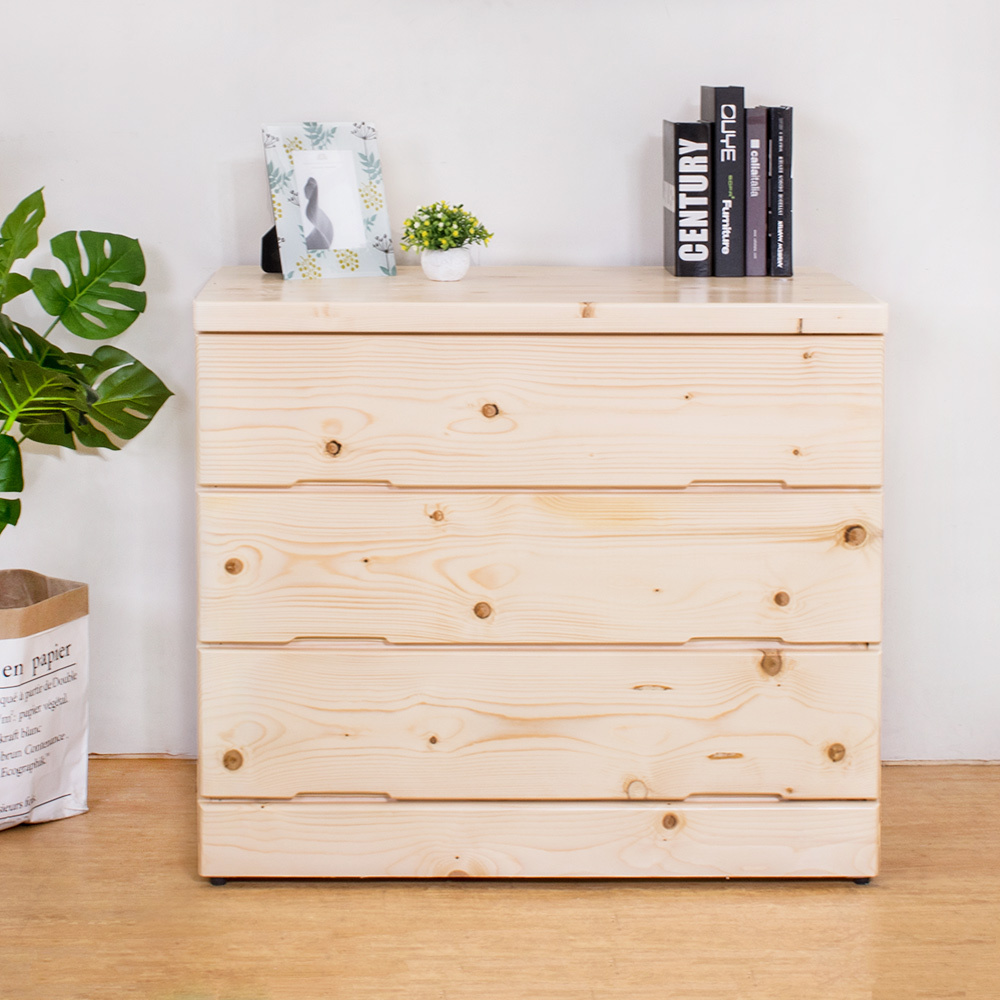 松木3尺松木三斗櫃/三抽收納櫃