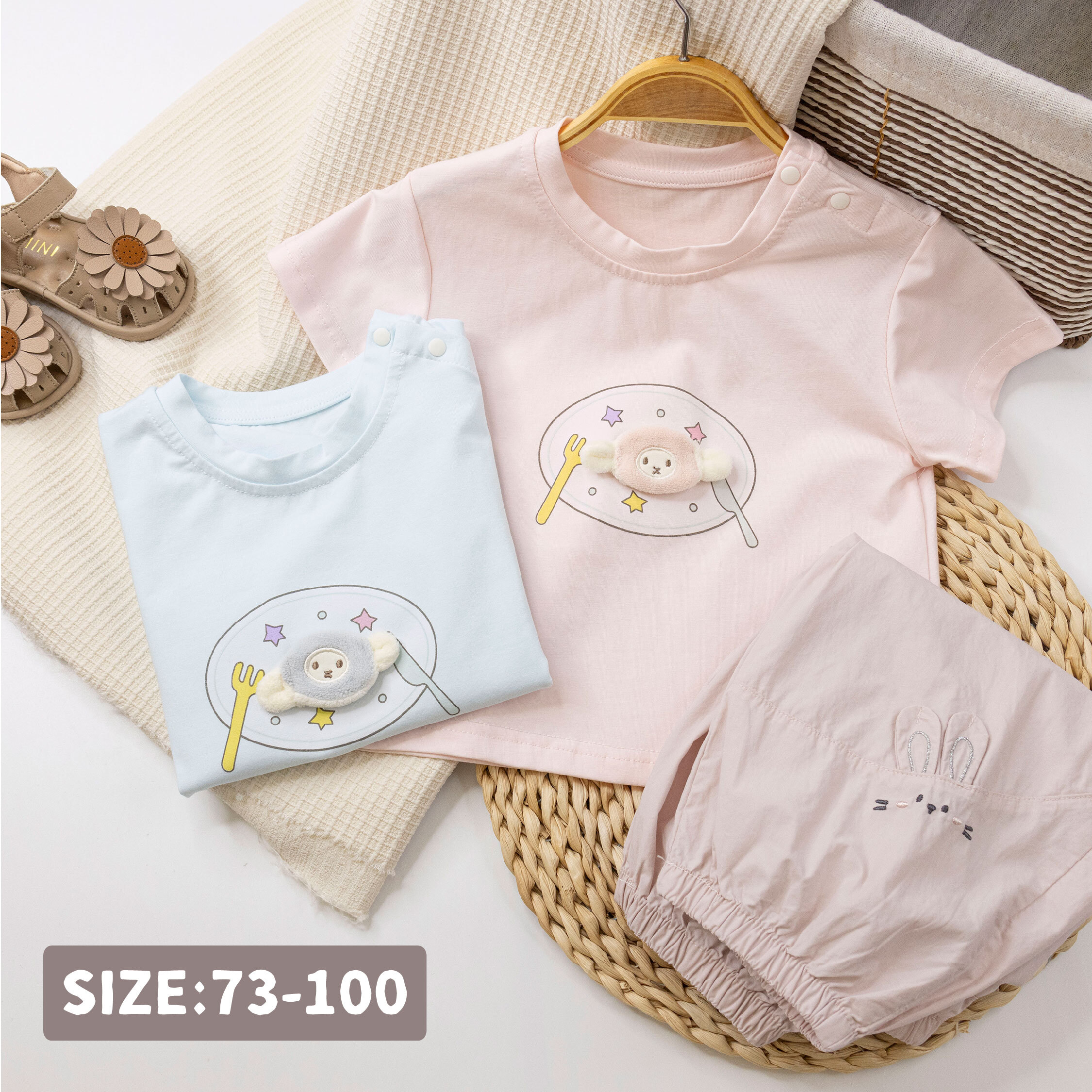 星星立體表情糖果上衣/短T＊二色 (H50496)