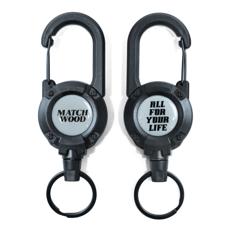 360°旋轉伸縮鑰匙扣+彈力快扣 灰色