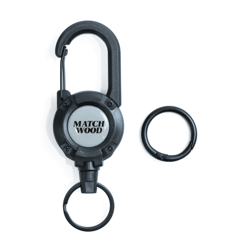 360°旋轉伸縮鑰匙扣+彈力快扣 灰色