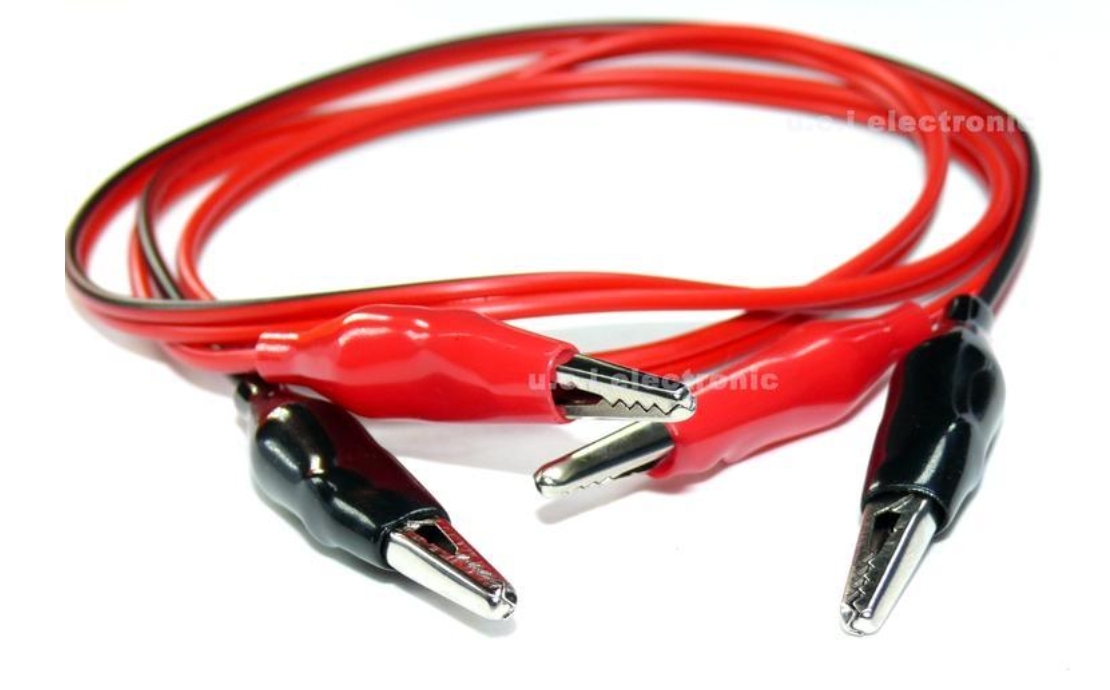 【UCI電子】(A) 雙載帶線鱷魚夾 鱷魚夾導線 鱷魚夾連接線 單根 線長100CM 紅黑兩色