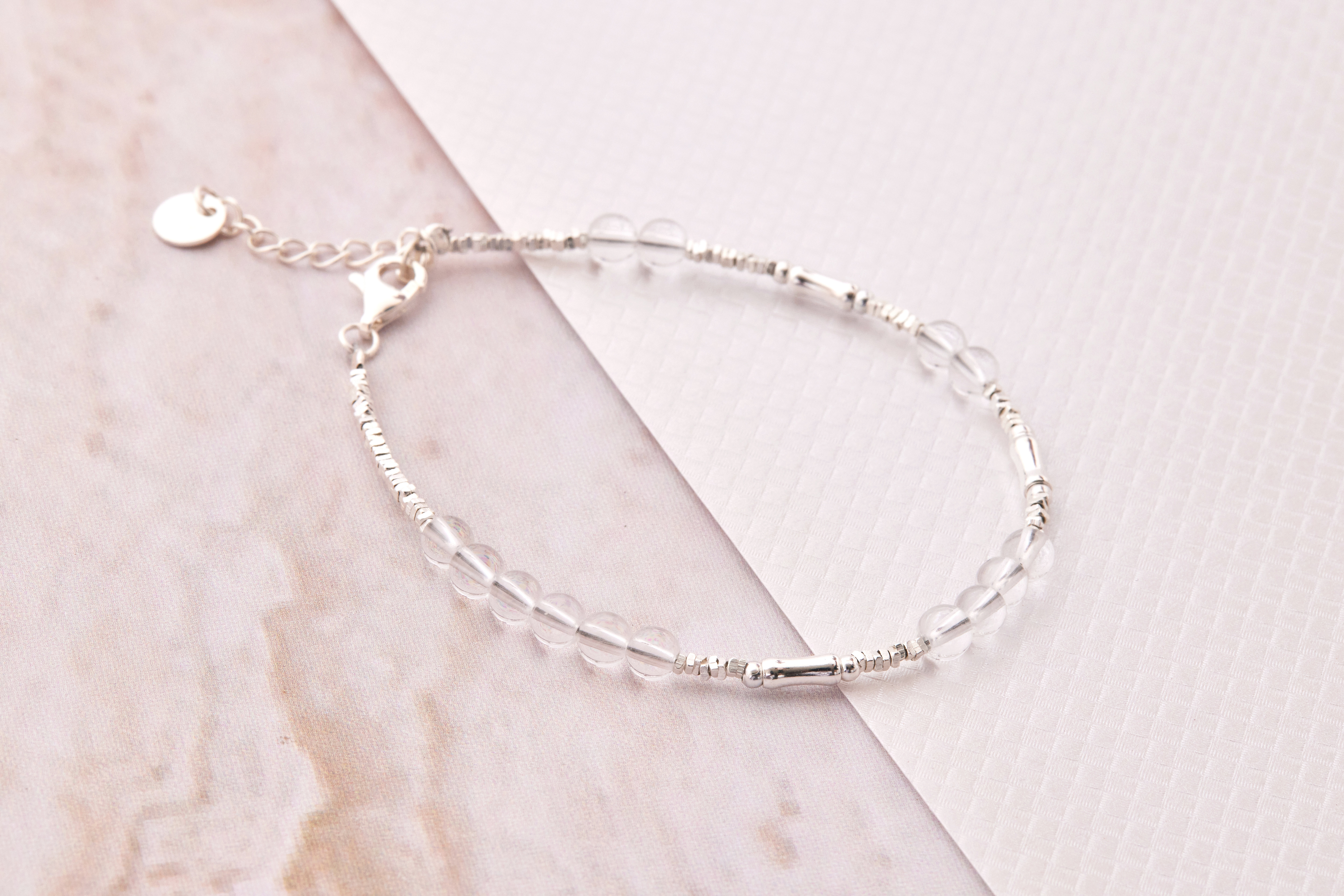 B470  |  純銀水晶碎銀手鍊