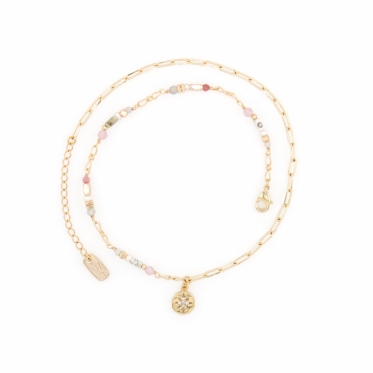 最孤獨的浪漫 – 粉貓眼石 – 兩戴式手鍊