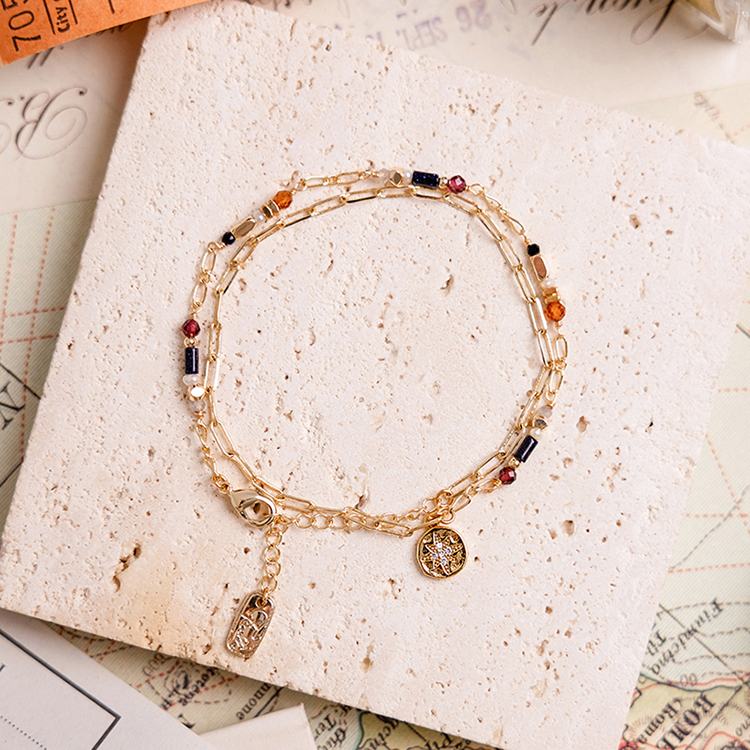 最孤獨的浪漫 – 石榴石 – 兩戴式手鍊