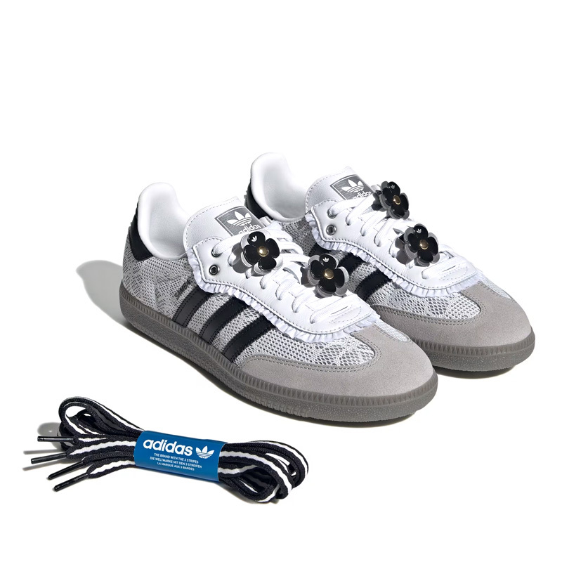 ADIDAS SAMBA OG W 蕾絲小花 森巴 黑灰白 女鞋 IH3371 [現貨商品]