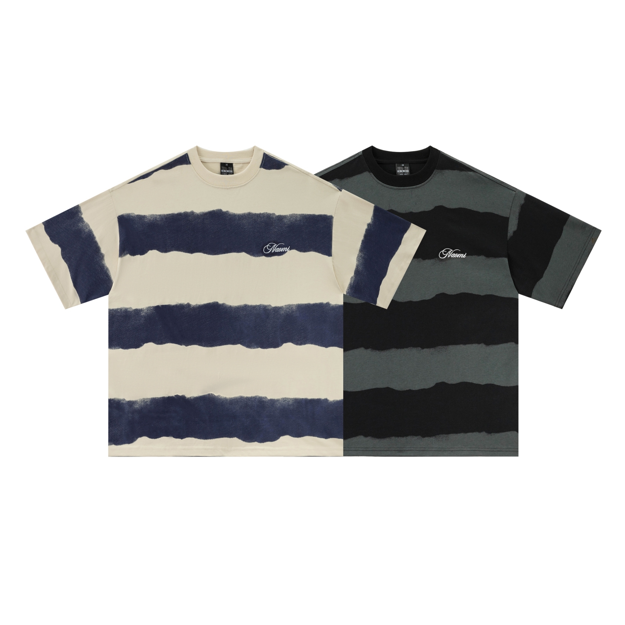 SBG 潑漆感條紋短T T98