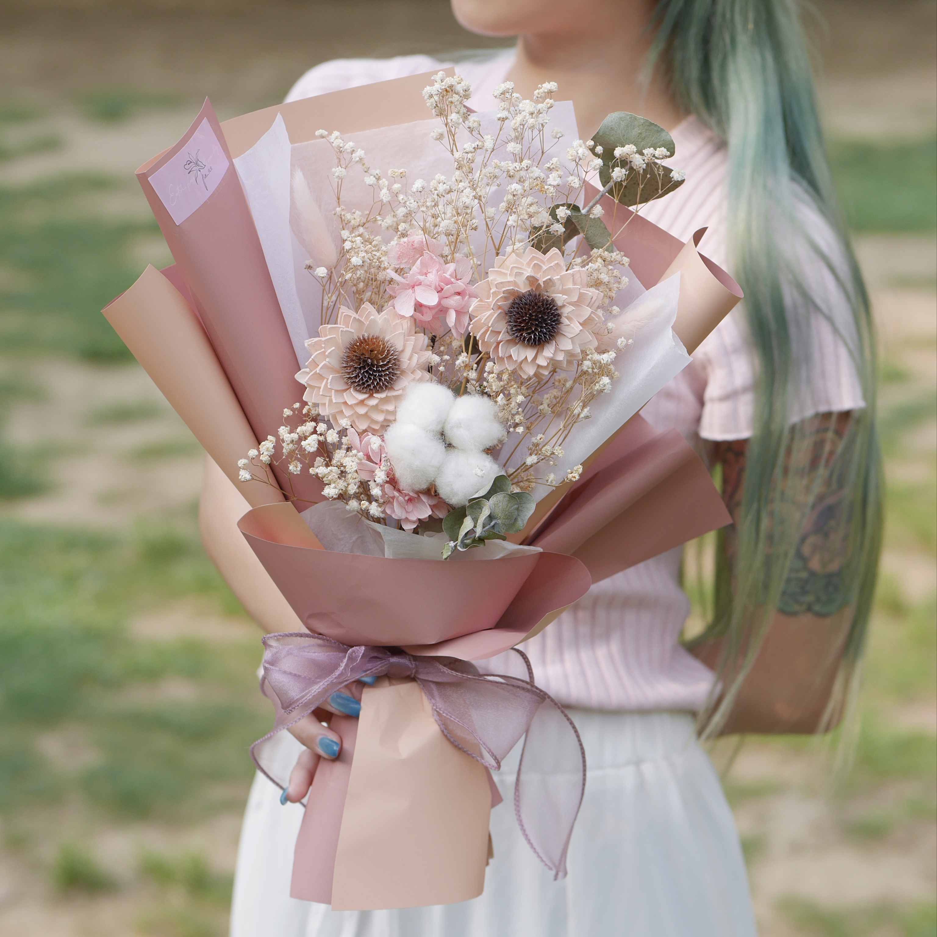 【記憶中的你】乾燥花束 - 乾燥玫瑰粉