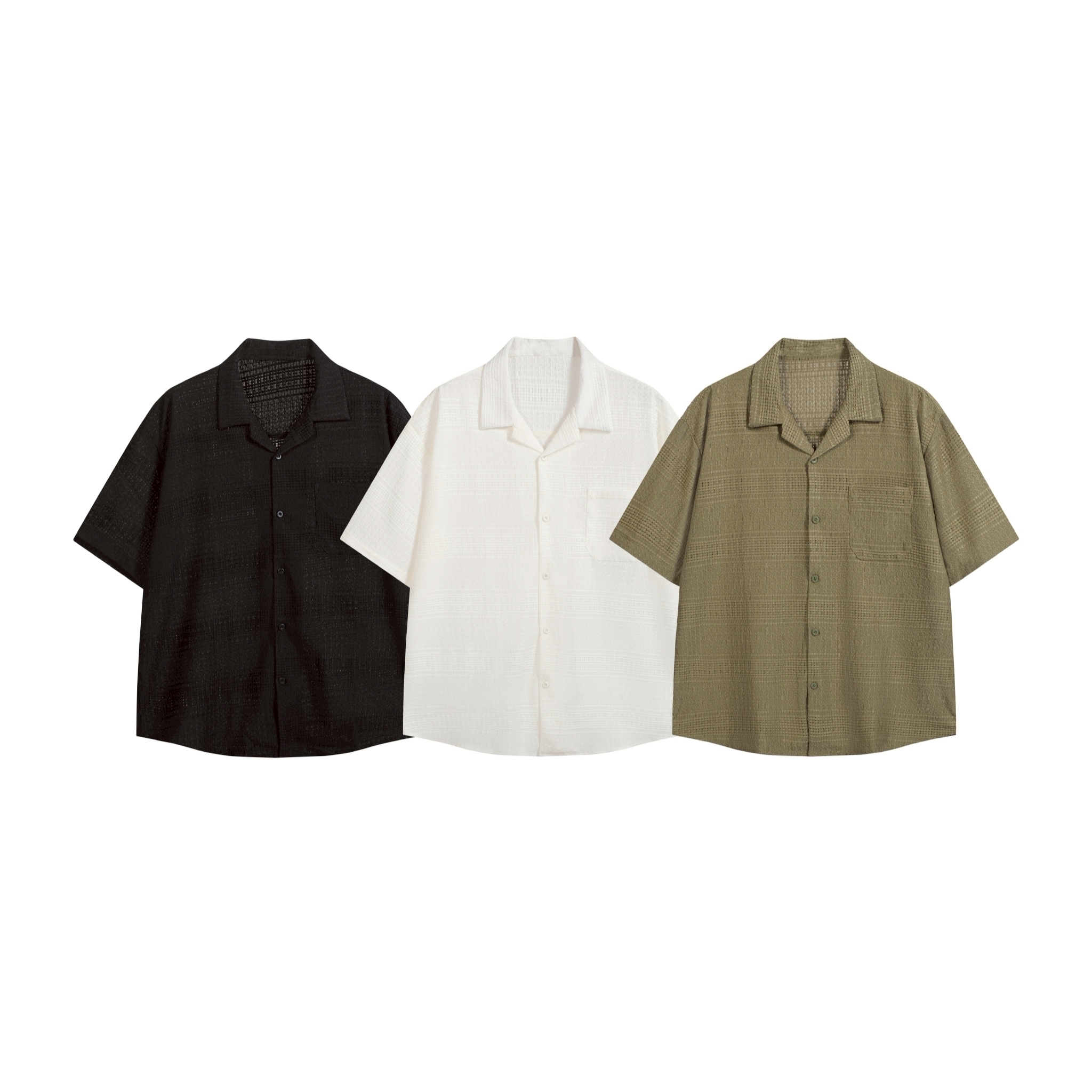 SBG 微鏤空寬鬆短袖襯衫 552