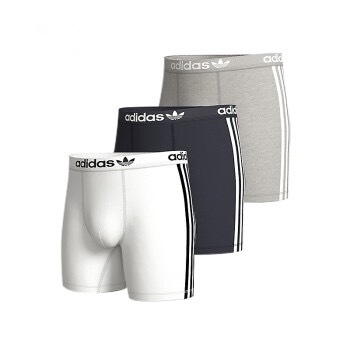 【 adidas AU M TRUNK 四角內褲組 3PACK - 灰/黑/白 】