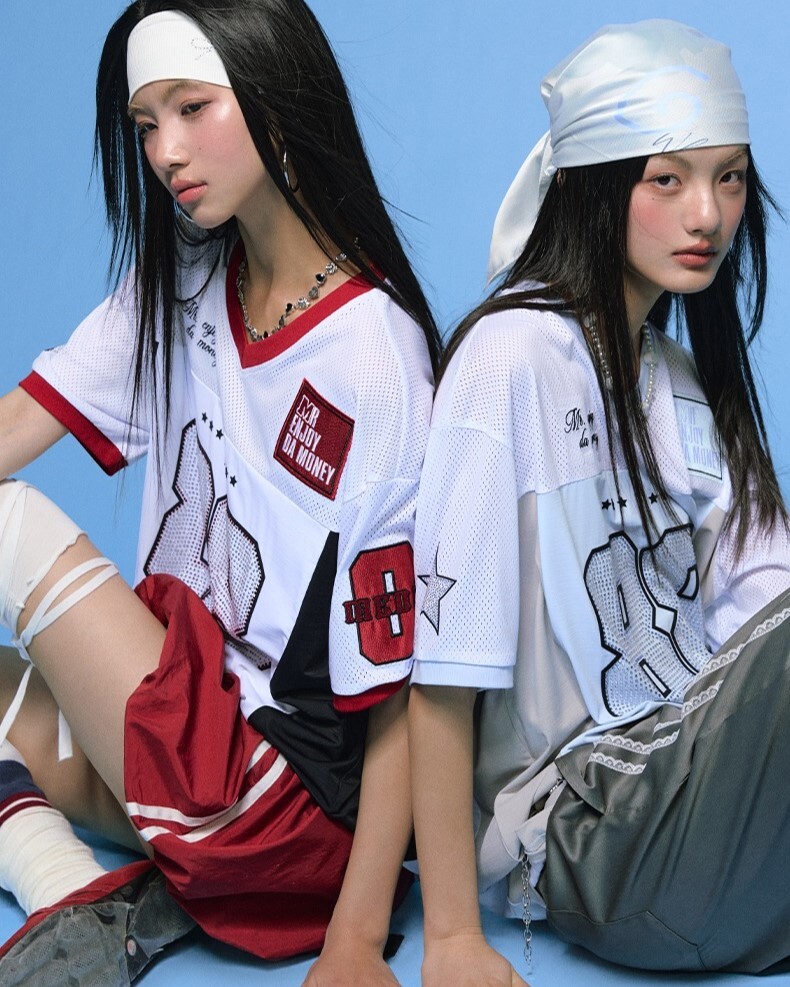 MEDM 閃耀滿鑽88 V領網眼球衣 短袖 T