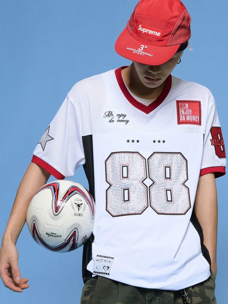 MEDM 閃耀滿鑽88 V領網眼球衣 短袖 T