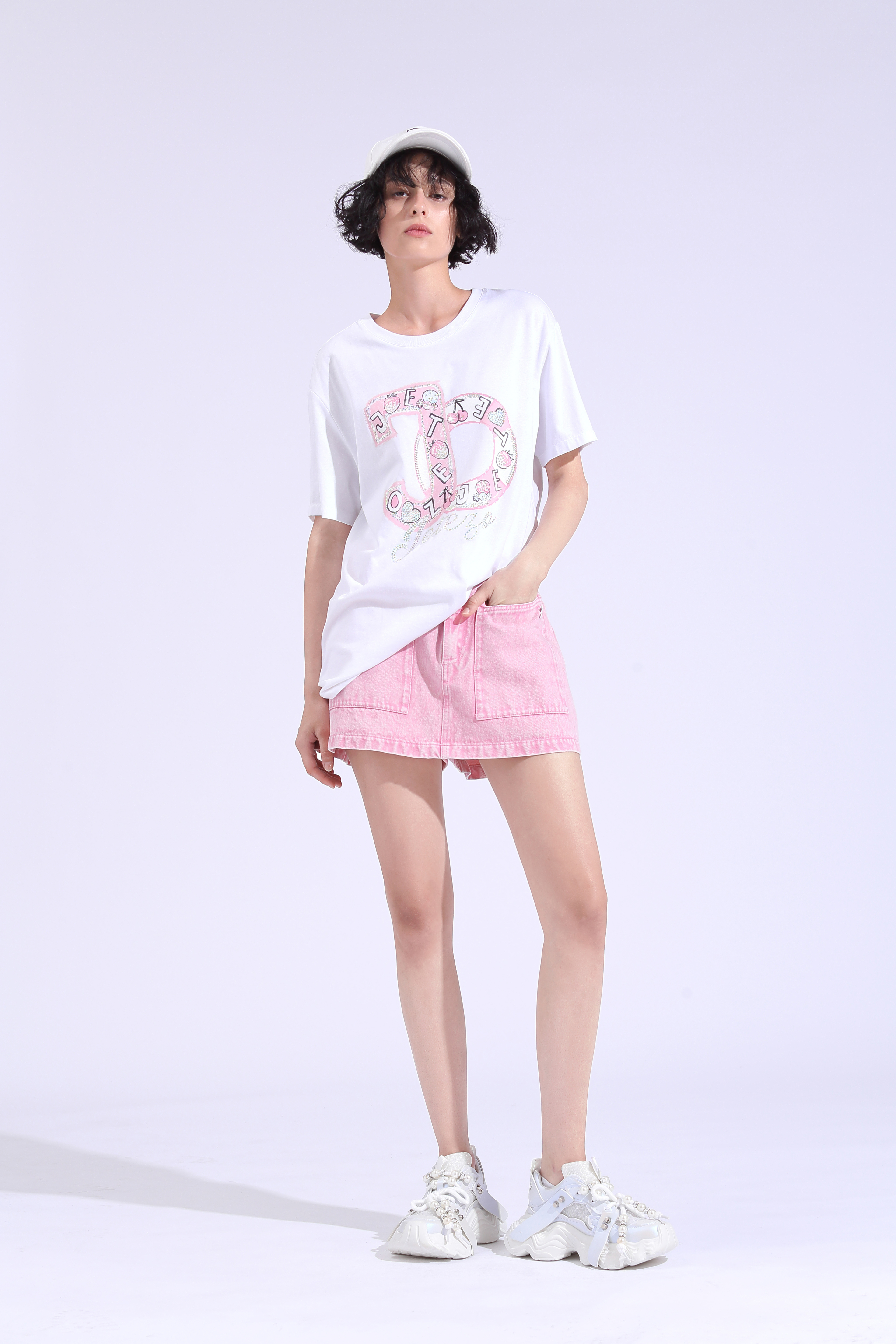 BE10023C1 牛仔褲裙 (2色)