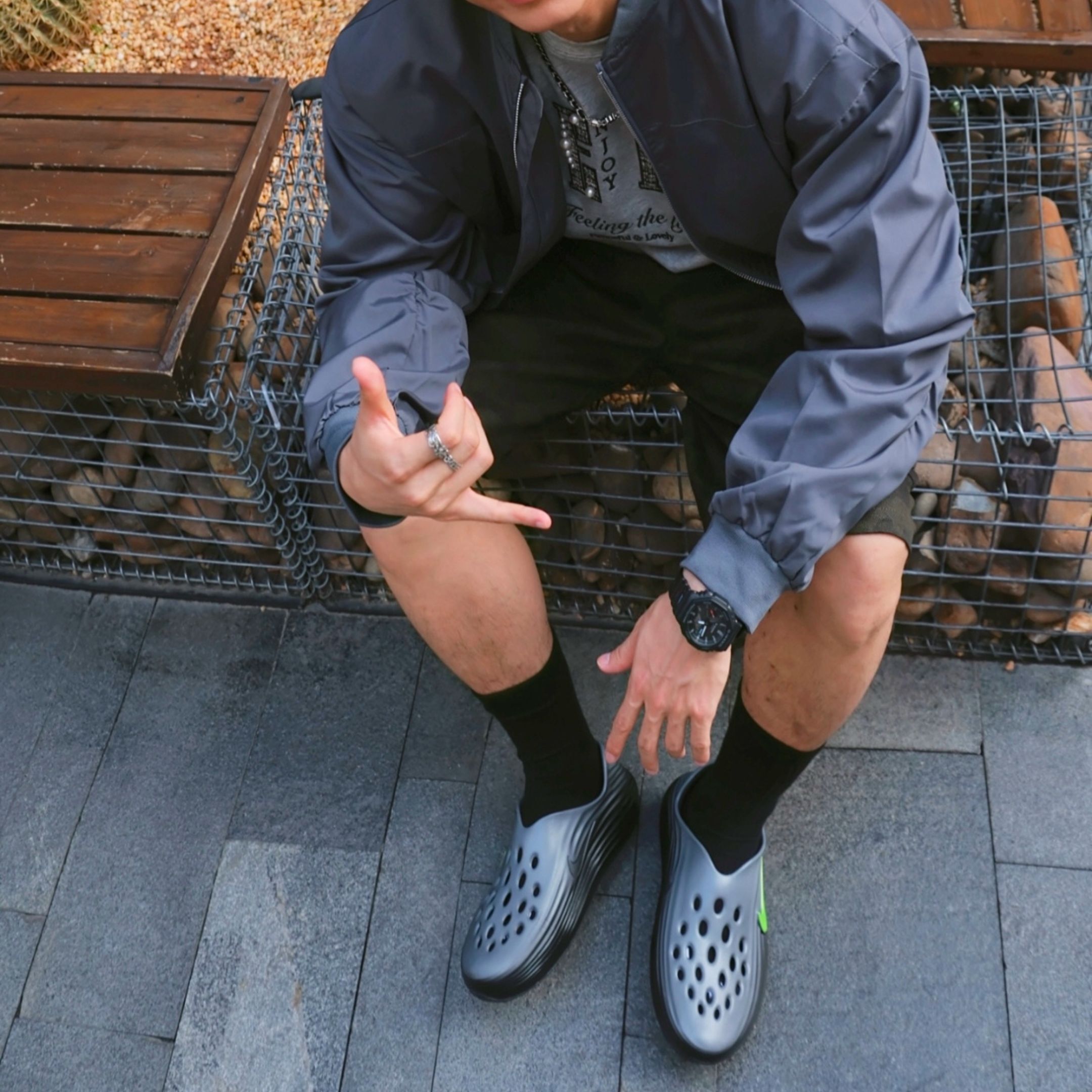 NICEDAY 代購 Nike ReactX Rejuven 8 炭灰 洞洞鞋 螢光綠 灰 黑 男鞋 拖鞋 HV5060-003