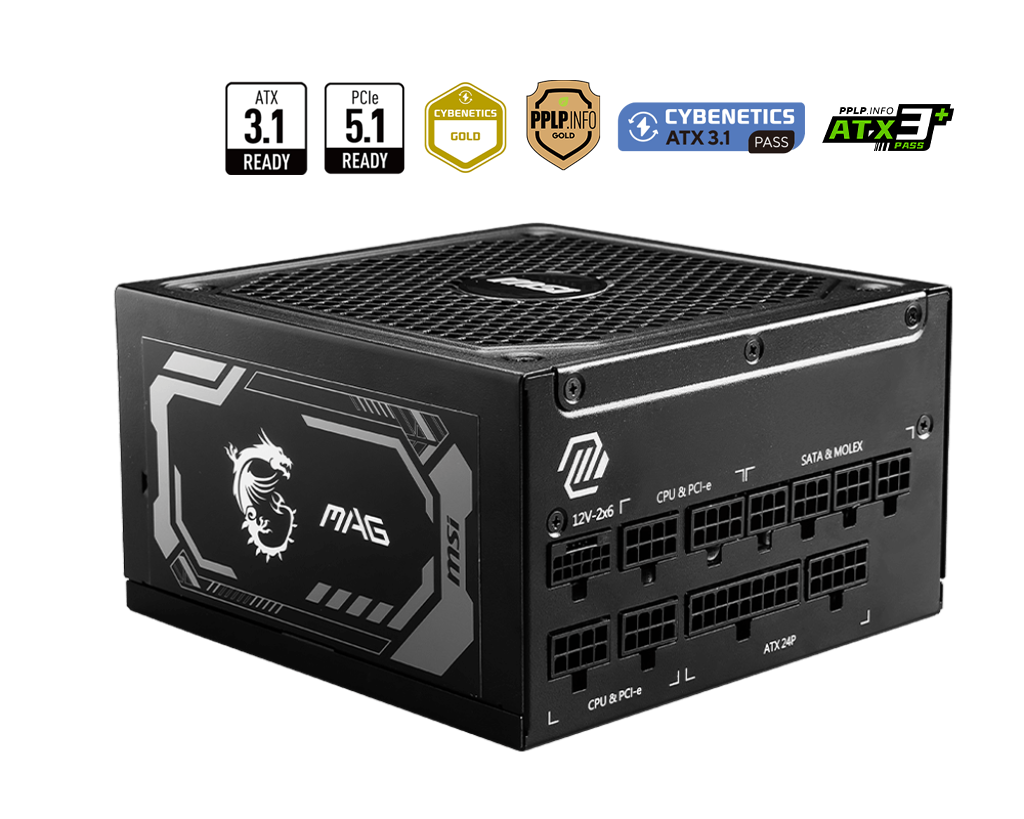 微星 MAG A1000GL PCIE5 1000W 金牌