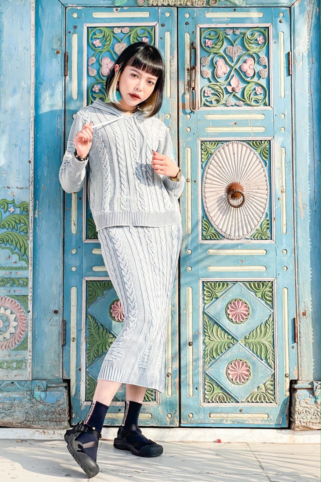 Kahiko Tops - 4CJ-1106 (Beige / Blue)