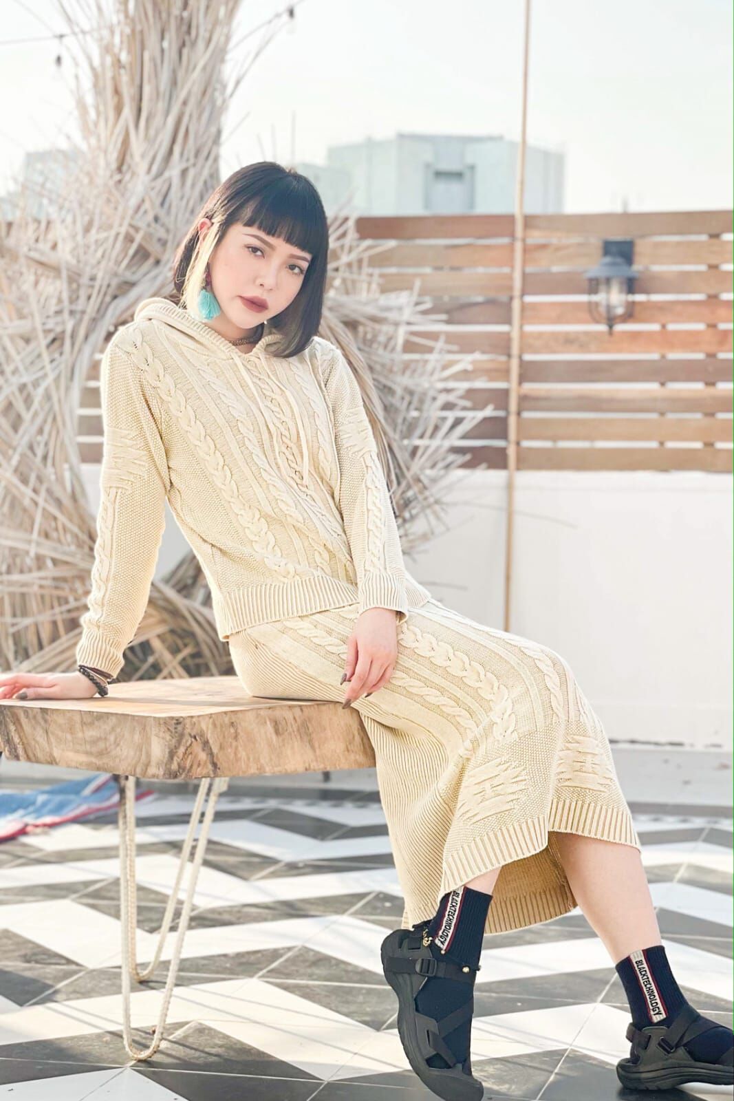 Kahiko Skirt - 4CJ-1107 (Beige / Blue)