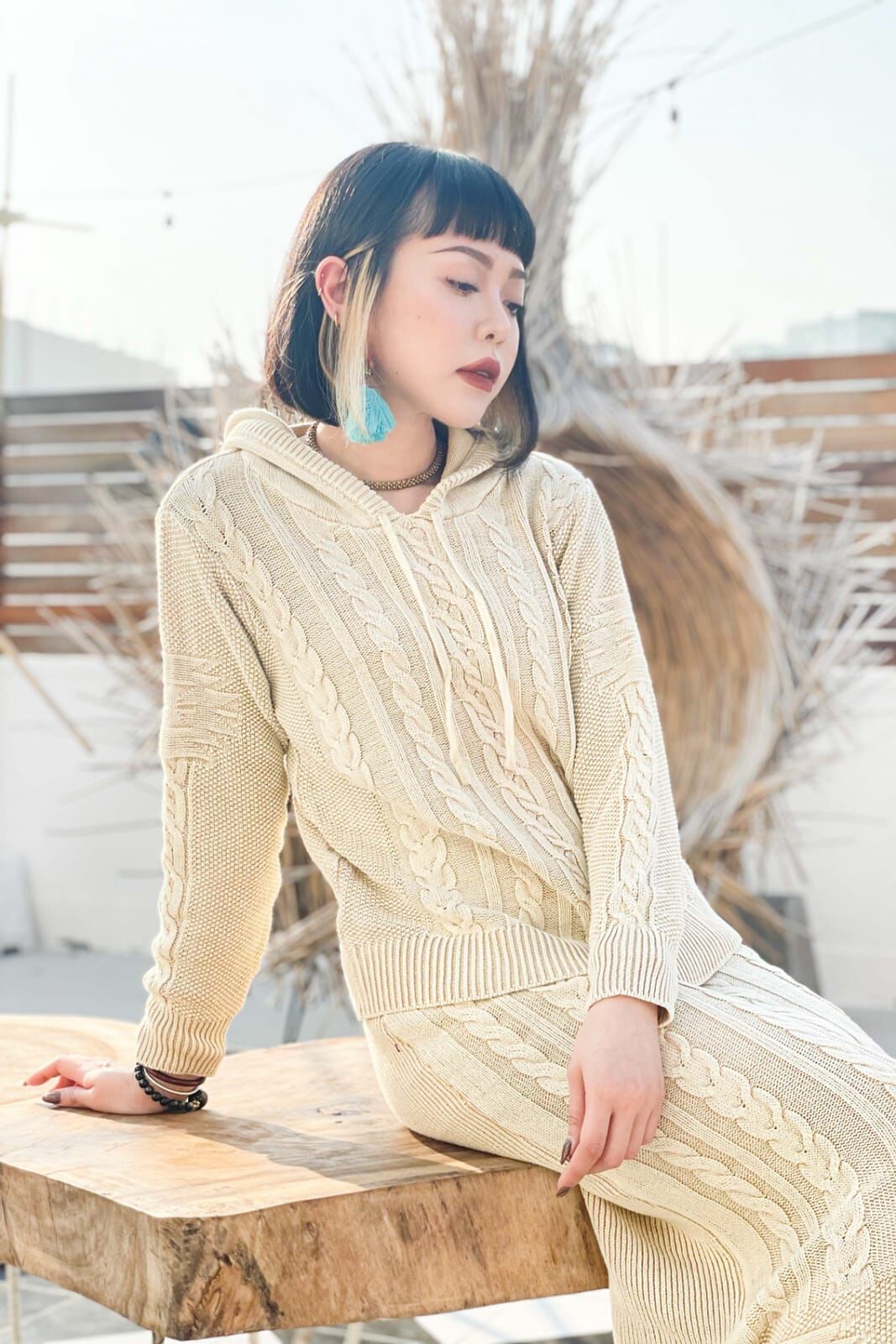 Kahiko 半截裙 - 4CJ-1107 (米色 / 藍色)