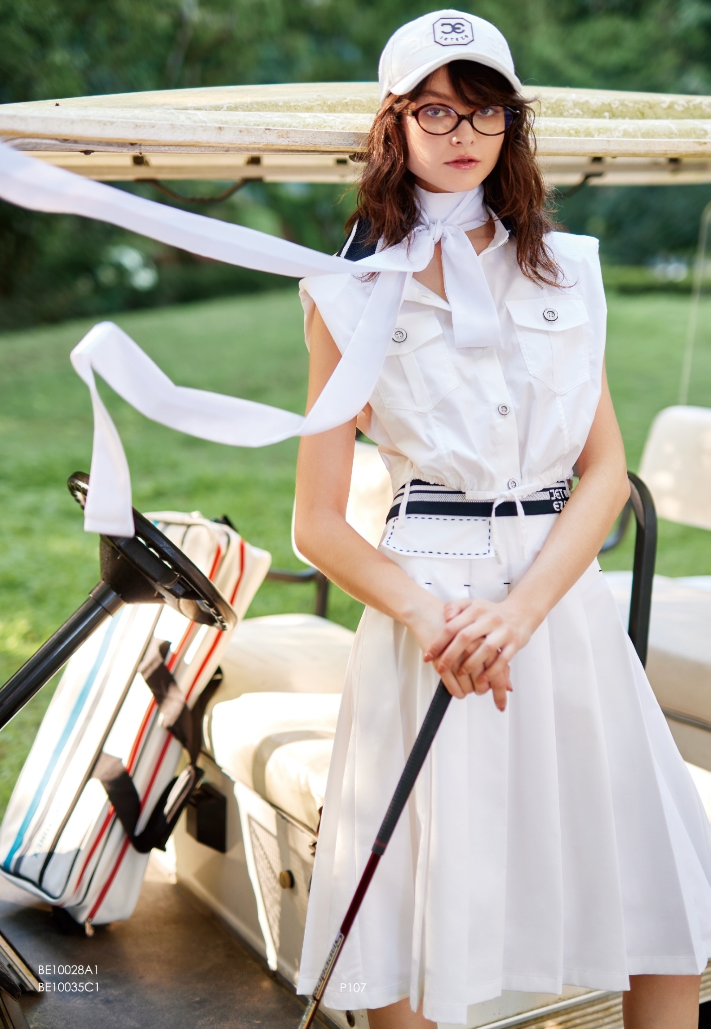 BE10035C1 濱海樂活復古百折中長裙