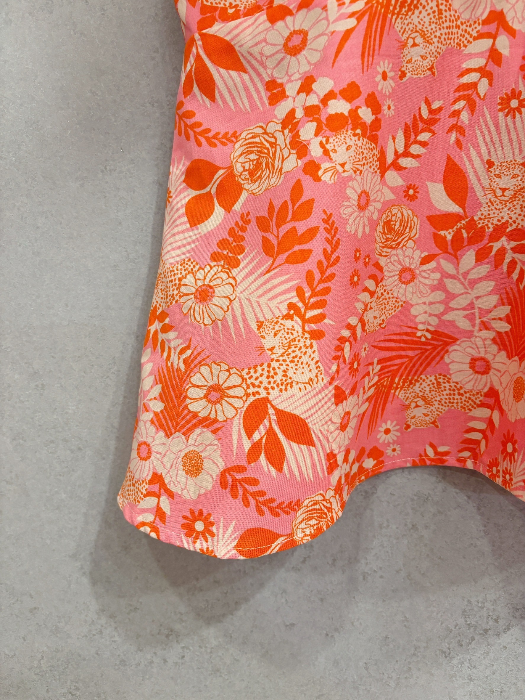 粉橘花豹 媽咪細肩帶傘狀背心