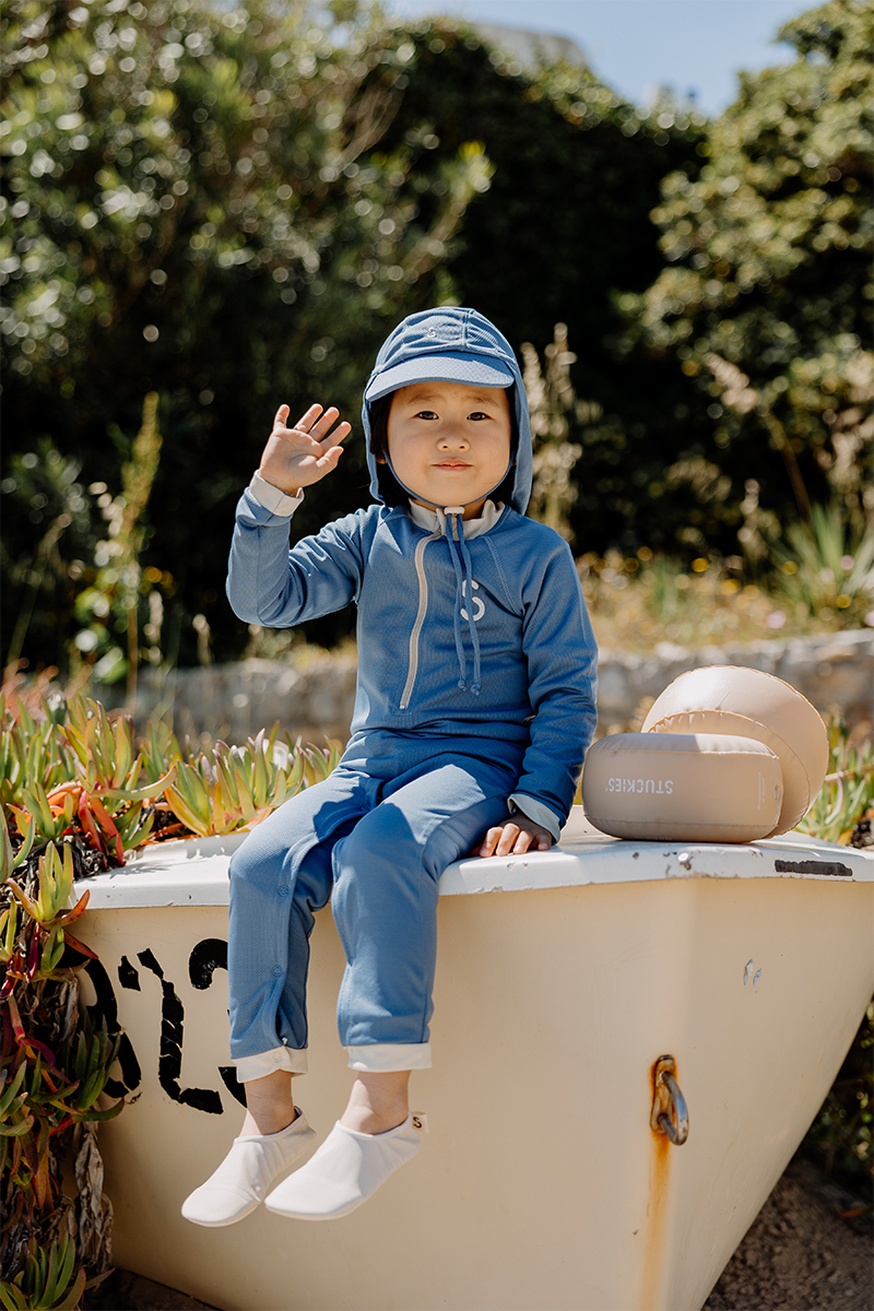 STUCKIES 護頸防曬帽(UPF 50+)-岩灰藍