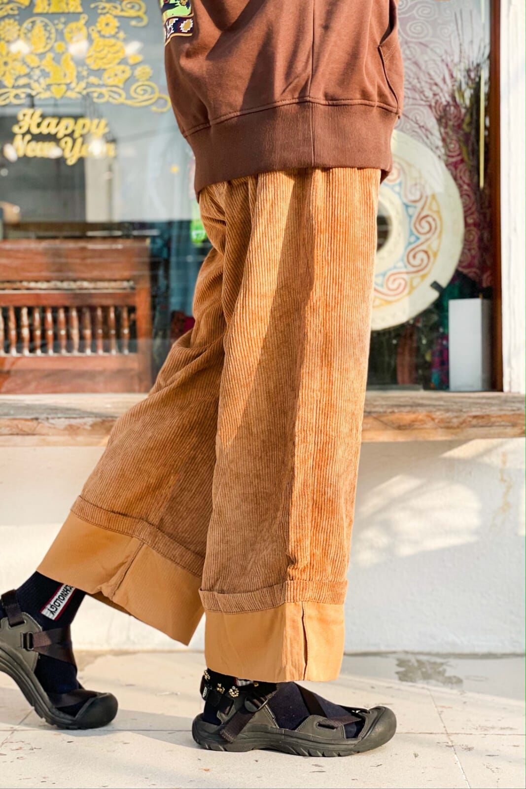 YUL 褲 - JCZ-8910 (米色 / 綠松石色)