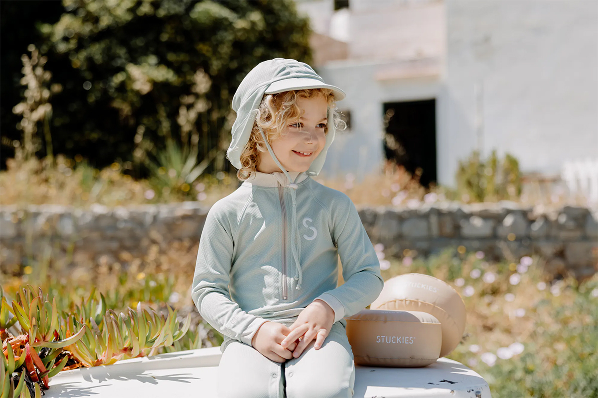 STUCKIES 護頸防曬帽(UPF 50+)-豆沙綠