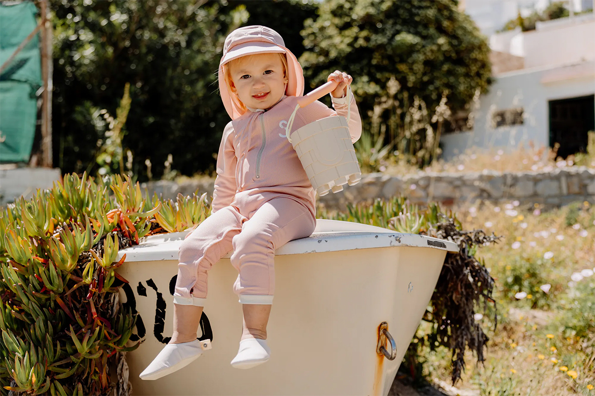 STUCKIES 護頸防曬帽(UPF 50+)-蜜桃粉