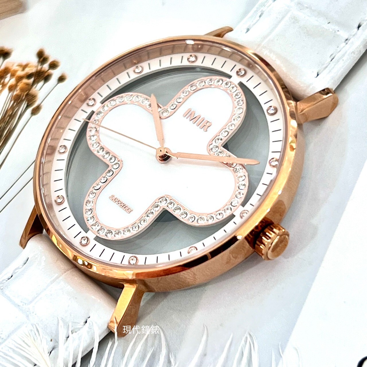 【IMIR艾米爾】璀璨 |幸運十字晶鑽鏤空腕錶 1392KW-L 40mm 現代鐘錶