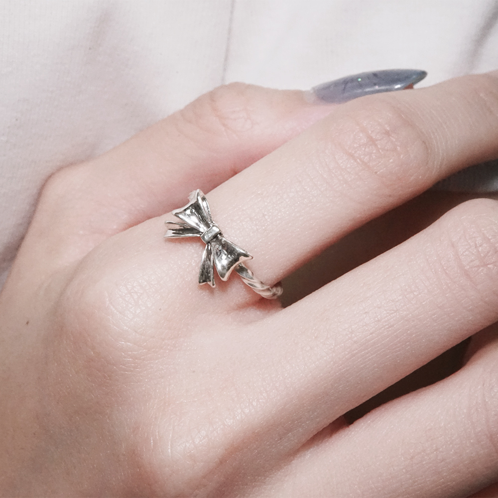 銀光飛舞 蝴蝶結 925純銀戒指 22週年紀念設計 女生戒指