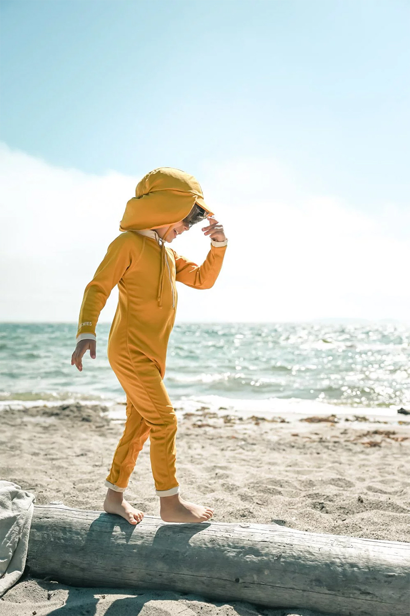 STUCKIES 長袖連身泳衣(UPF 50+)-陽光黃