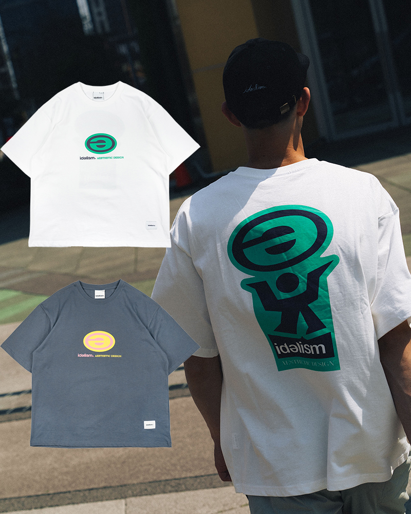 idealism Earth Tee 白色 霧藍色 人行圖短上衣【ID25001】