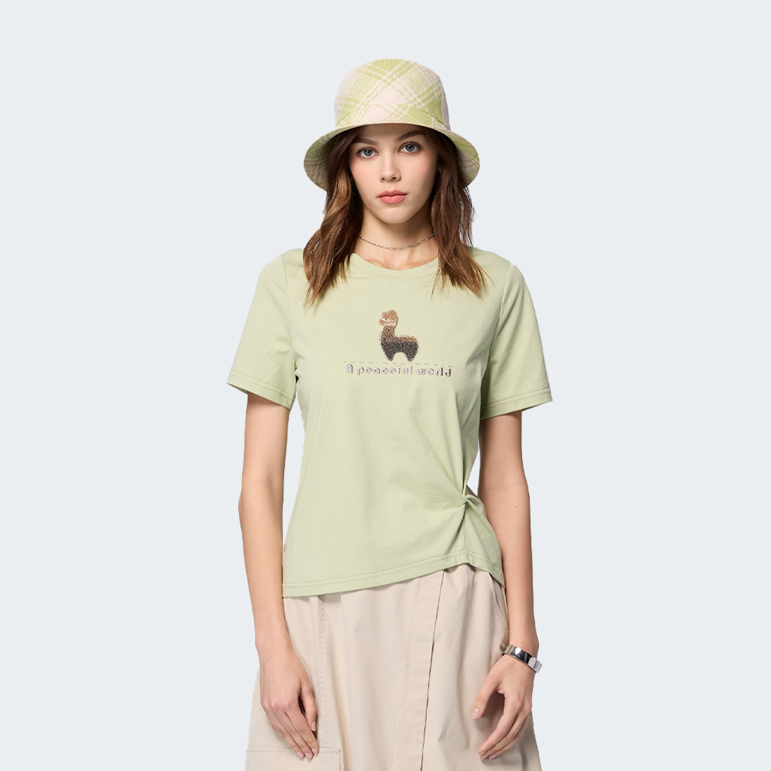 高彈性不對稱草尼馬棉T