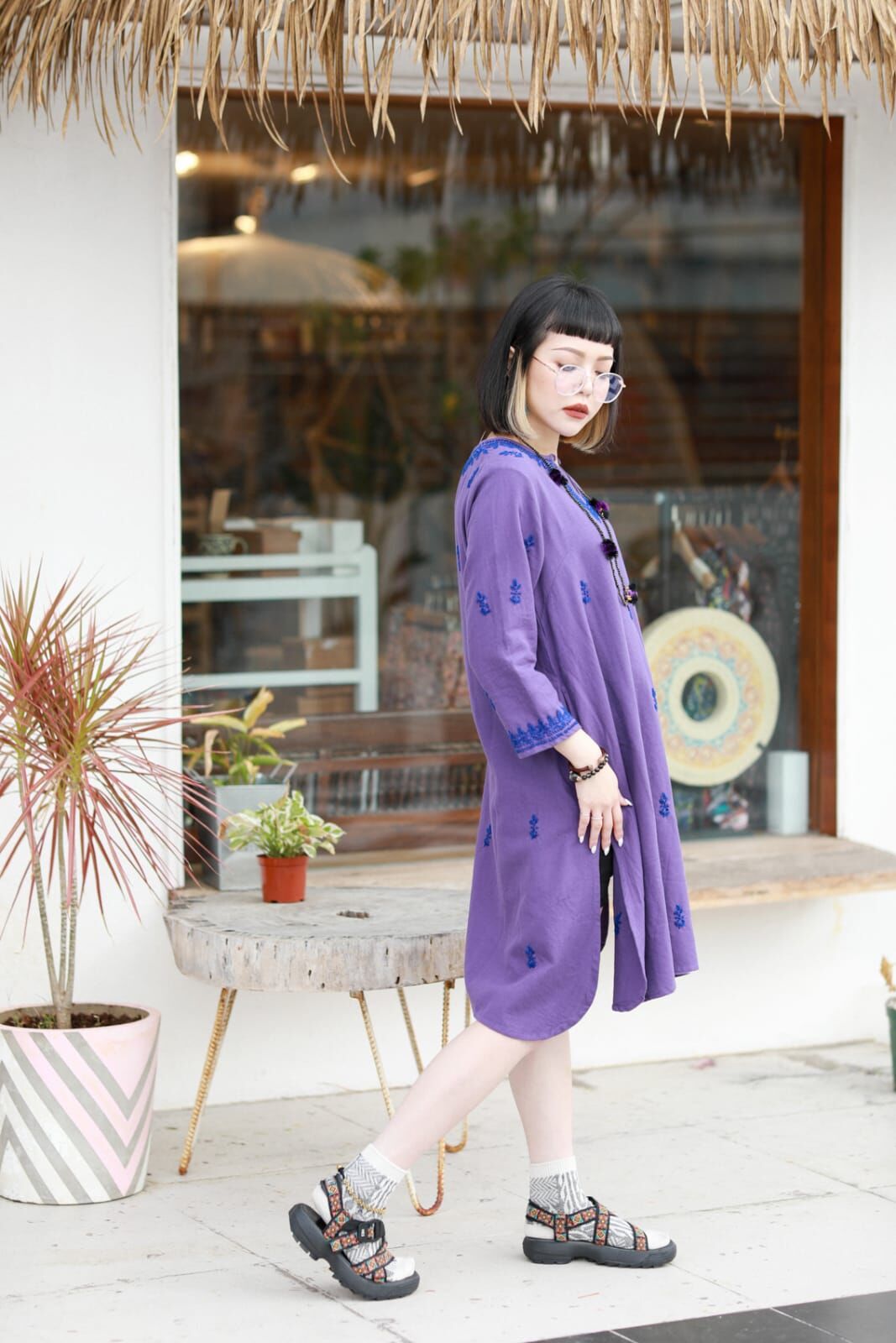 Ga-On 連身裙 -GIDS159WPP(紫色) / GIDS159WNT(白色)