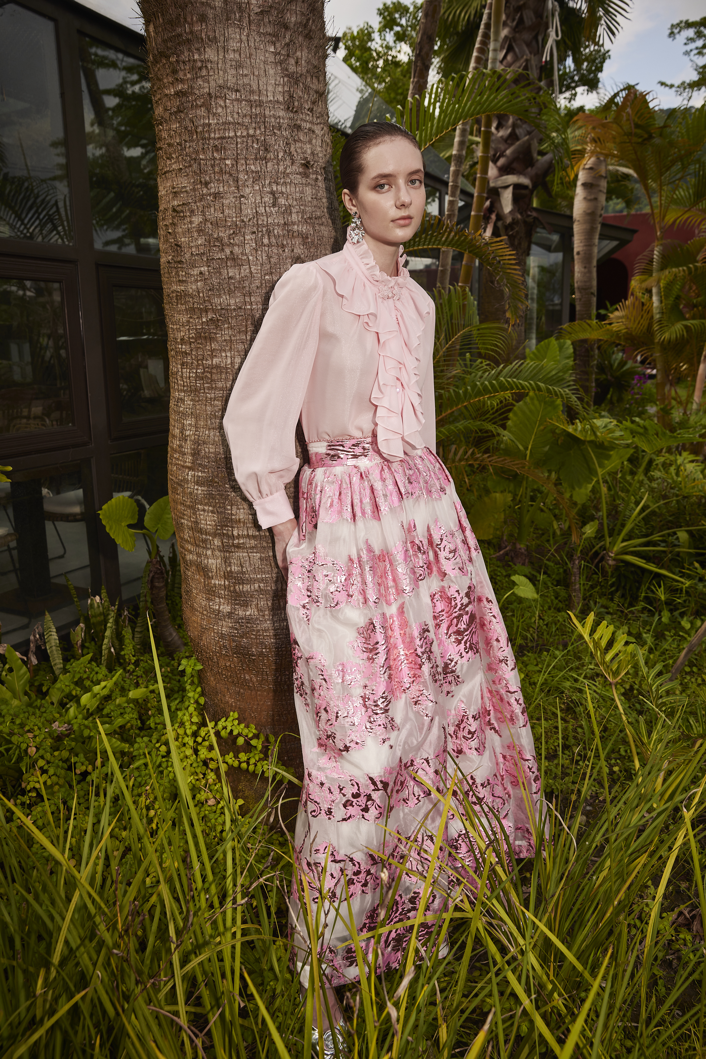 BE10110C1 玫瑰凡爾賽波浪大蓬裙