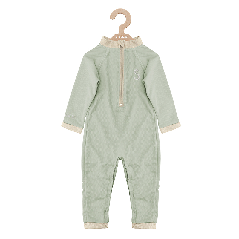 STUCKIES 長袖連身泳衣(UPF 50+)-豆沙綠