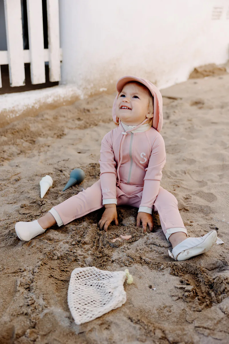 STUCKIES 長袖連身泳衣(UPF 50+)-蜜桃粉