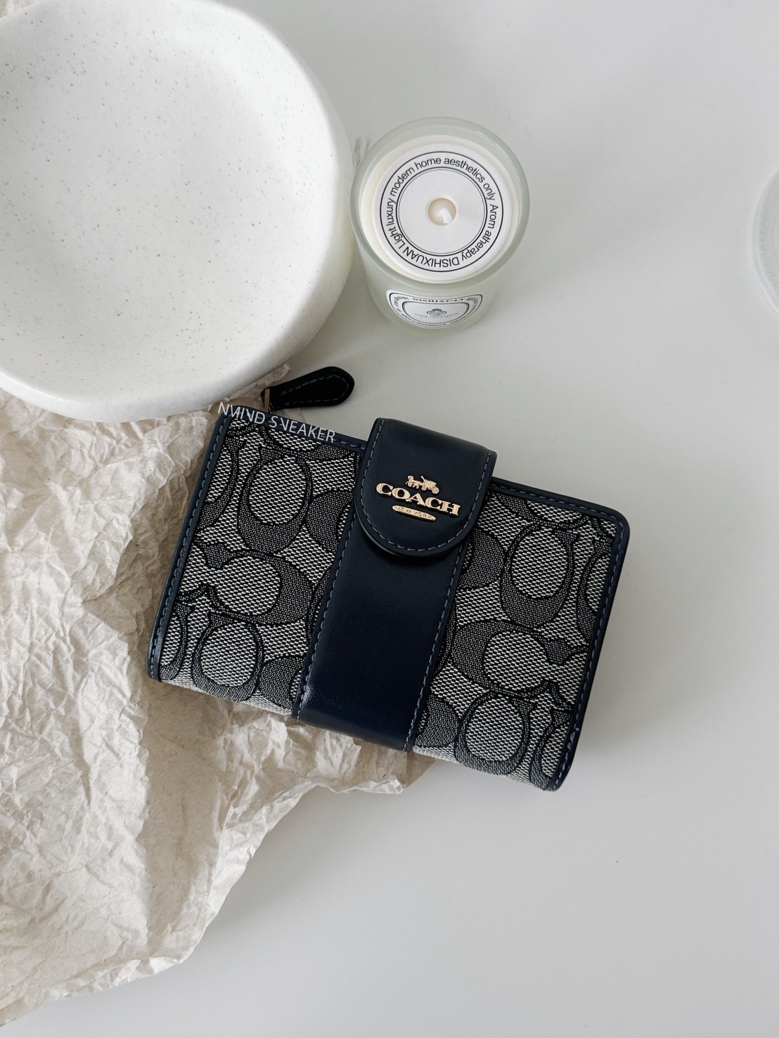 COACH 馬車LOGO老花短夾 兩色