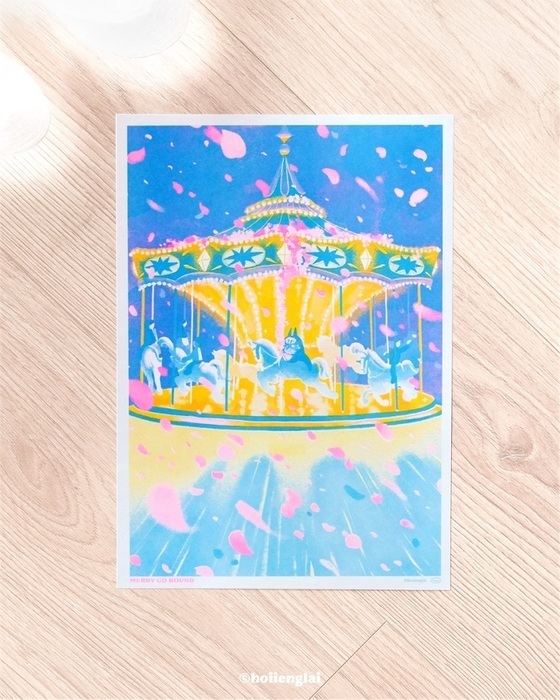 Hoi ホーイ｜RISO海報｜小花獸｜Merry Go Round