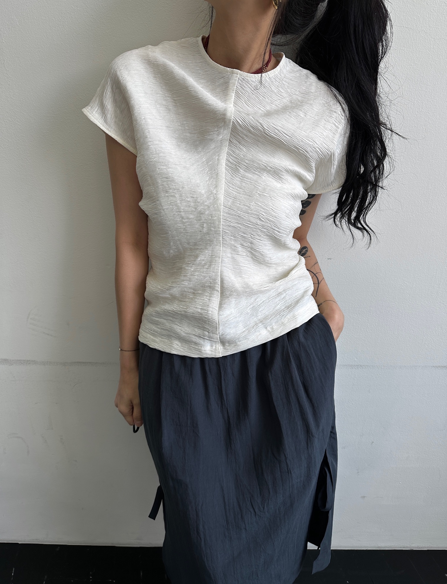 Pleated fit cut blouse