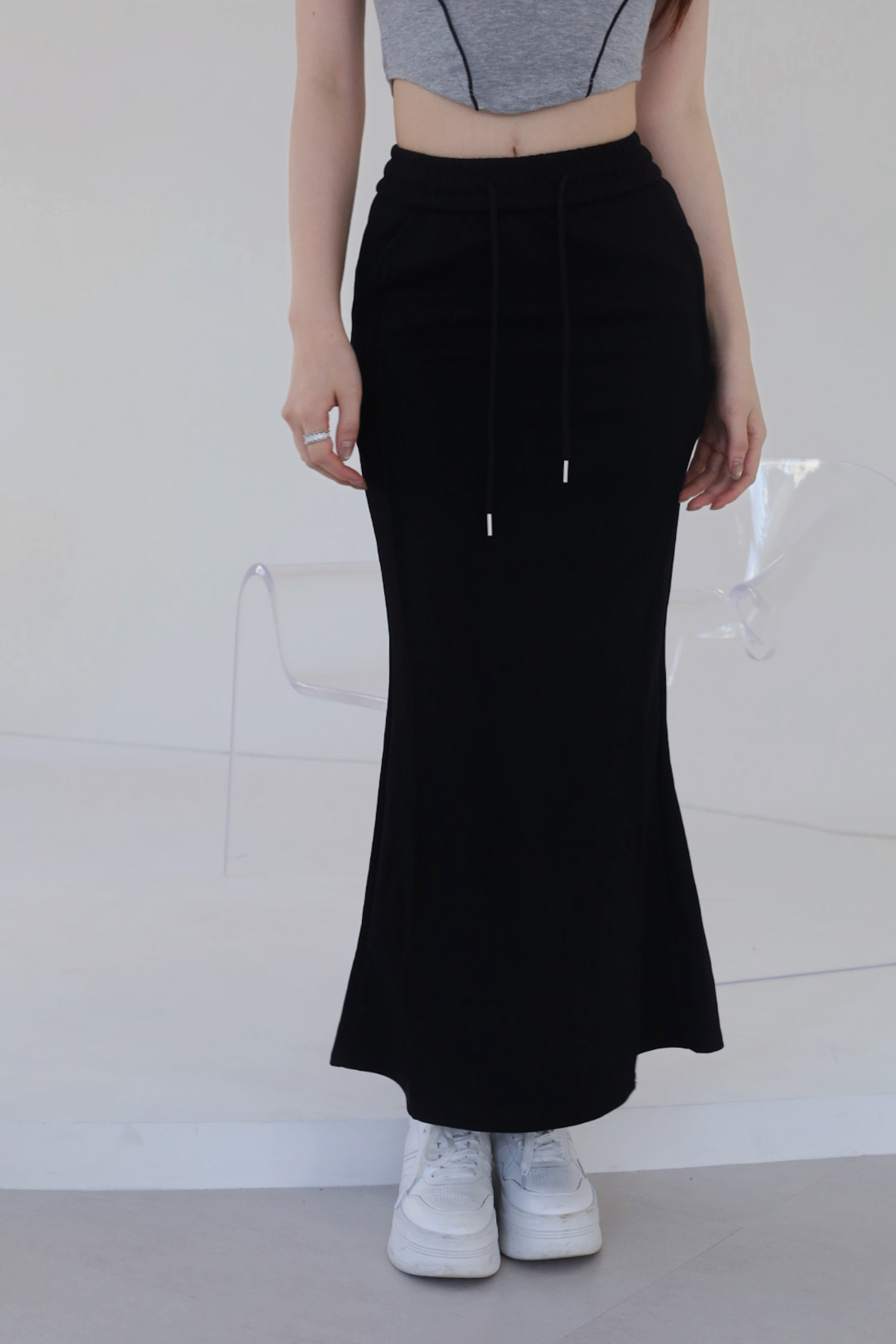 修身魚尾棉長裙