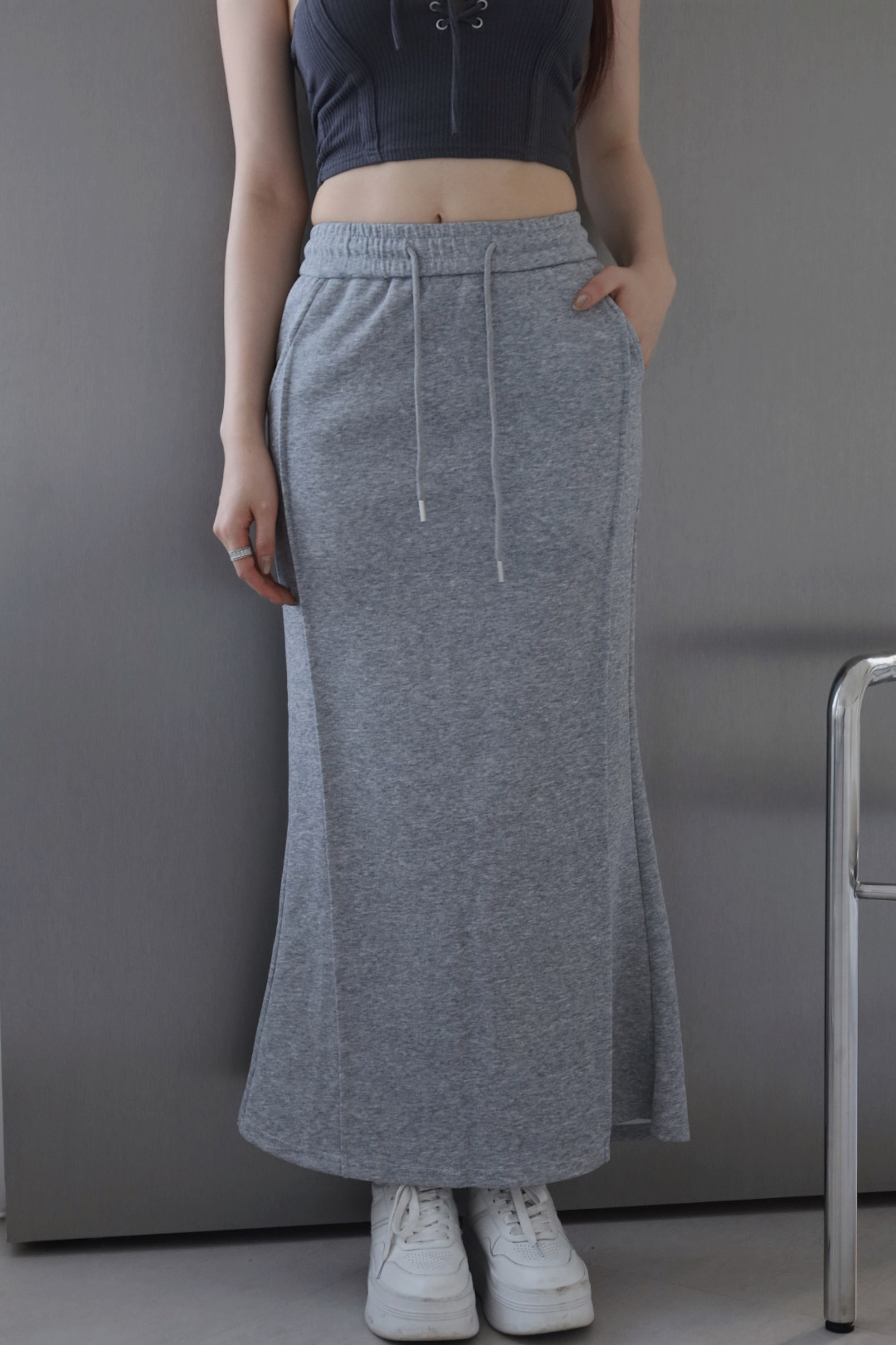 修身魚尾棉長裙