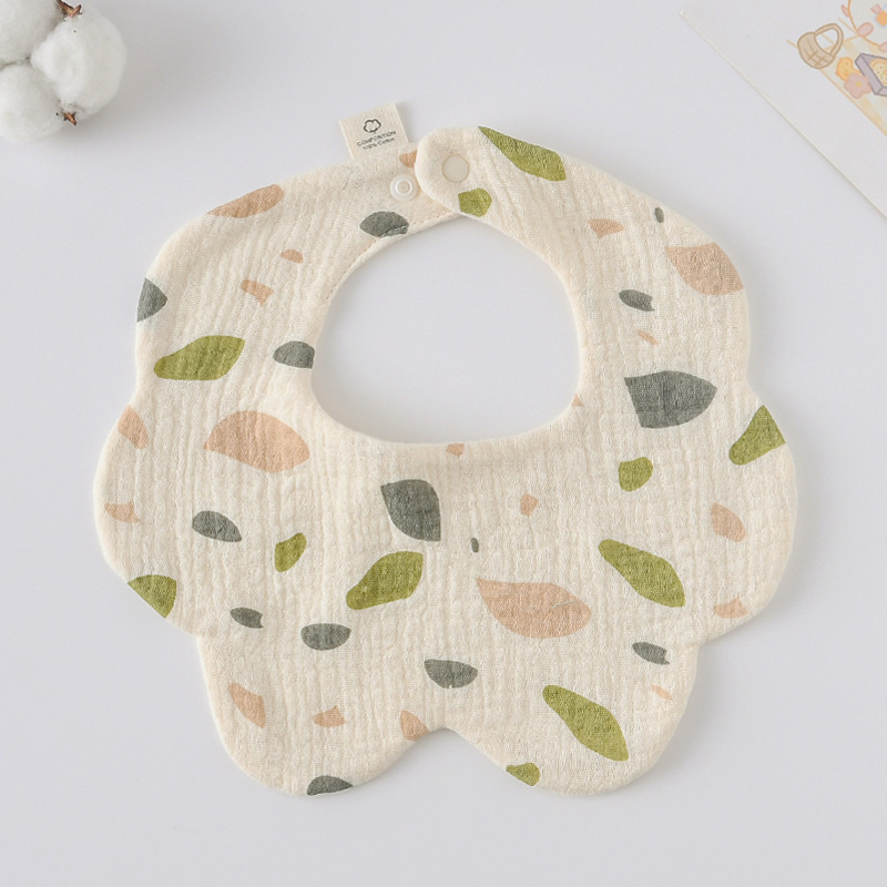 韓國六層純棉花型圍兜-氣質文青