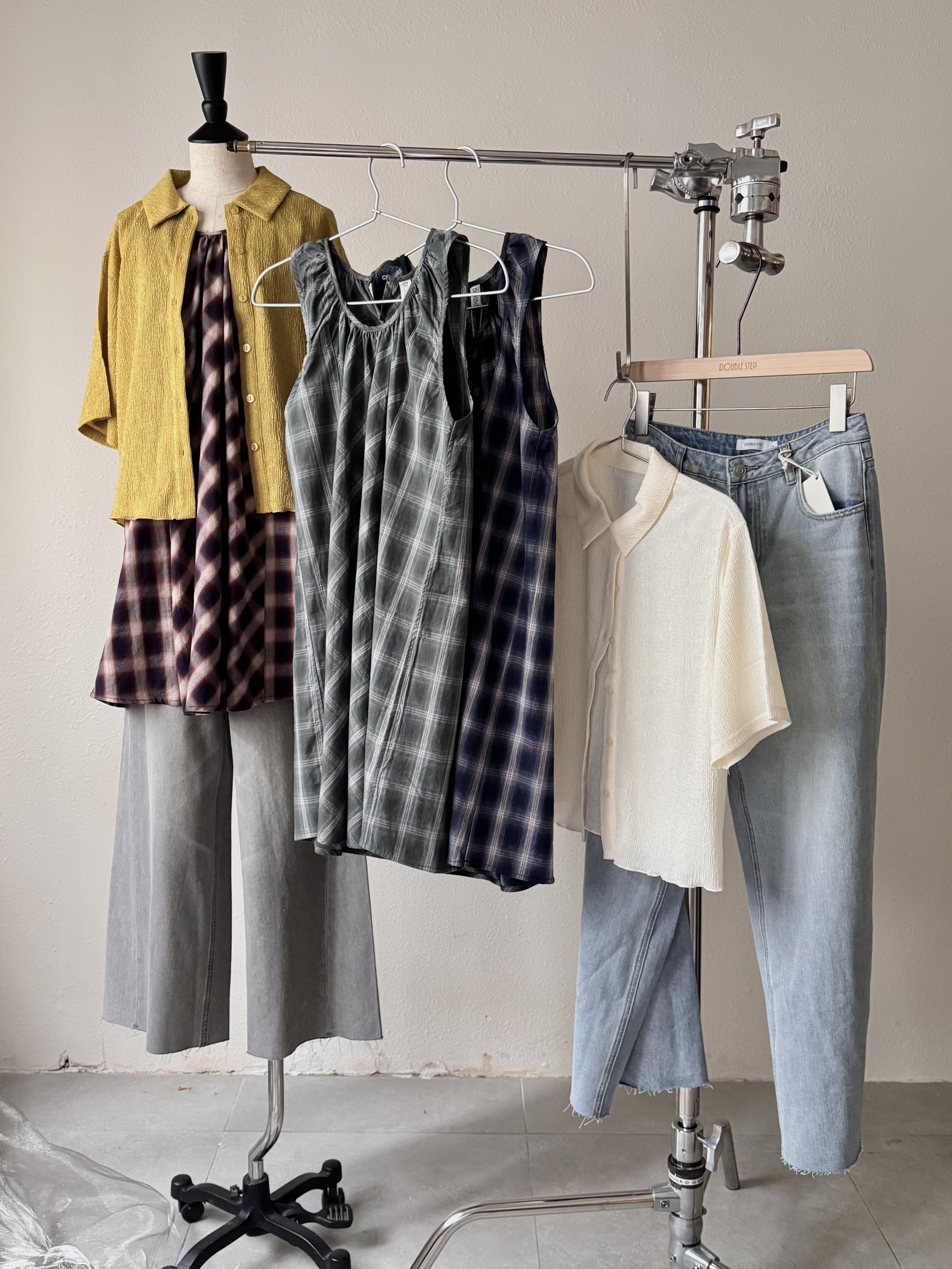 美式復古格仔背心裙 - OP52564