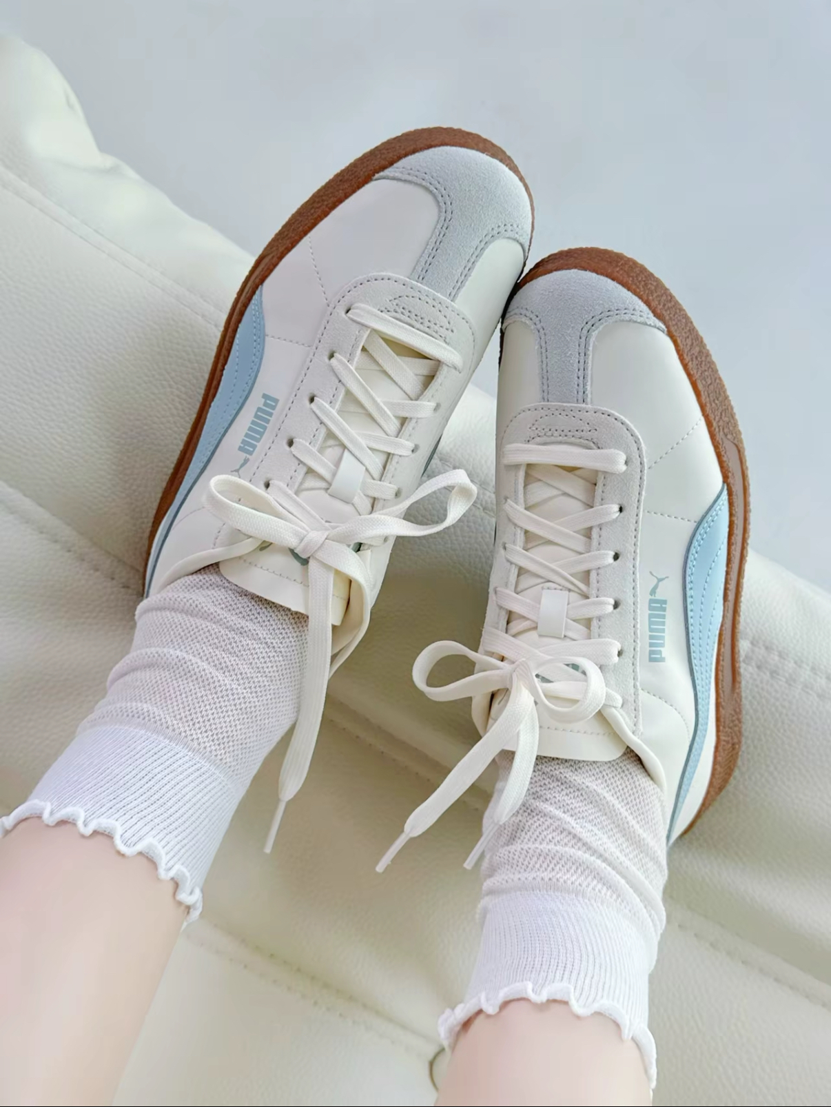 Puma Club 冰藍焦糖 德訓鞋 板鞋 寶寶藍 米白 焦糖底 401515-06/預購