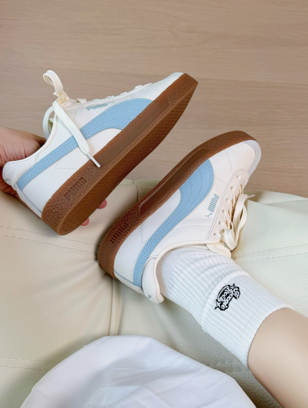 Puma Club 冰藍焦糖 德訓鞋 板鞋 寶寶藍 米白 焦糖底 401515-06/預購